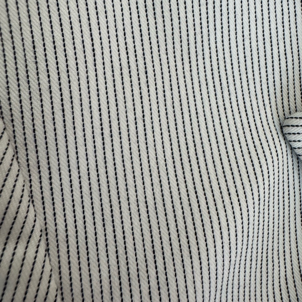White Pinstripe Blazer Tailored Waist Career Jacket Petite 4P Alex Marie - Picture 6 of 10